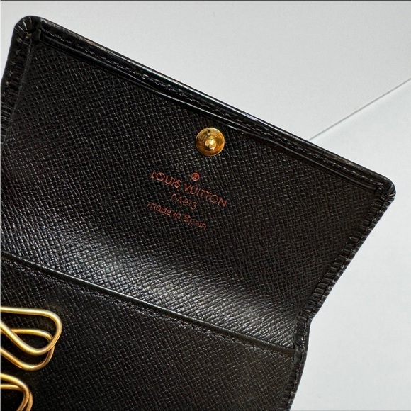 Louis Vuitton Key Case 4 Holder Chain Wallet Black Epi Leather Vintage - Picture 2 of 11